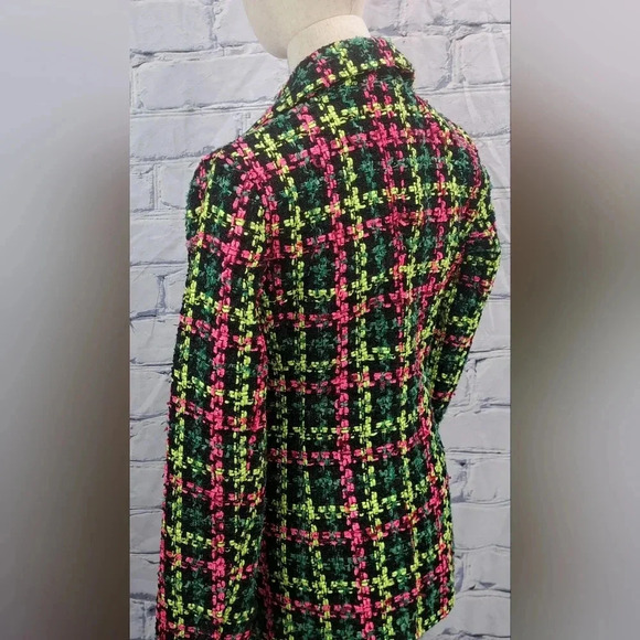 NWT Anthropologie Avec Les Filles Women's Neon Tweed  Blazer $168 size XXS - Picture 10 of 16